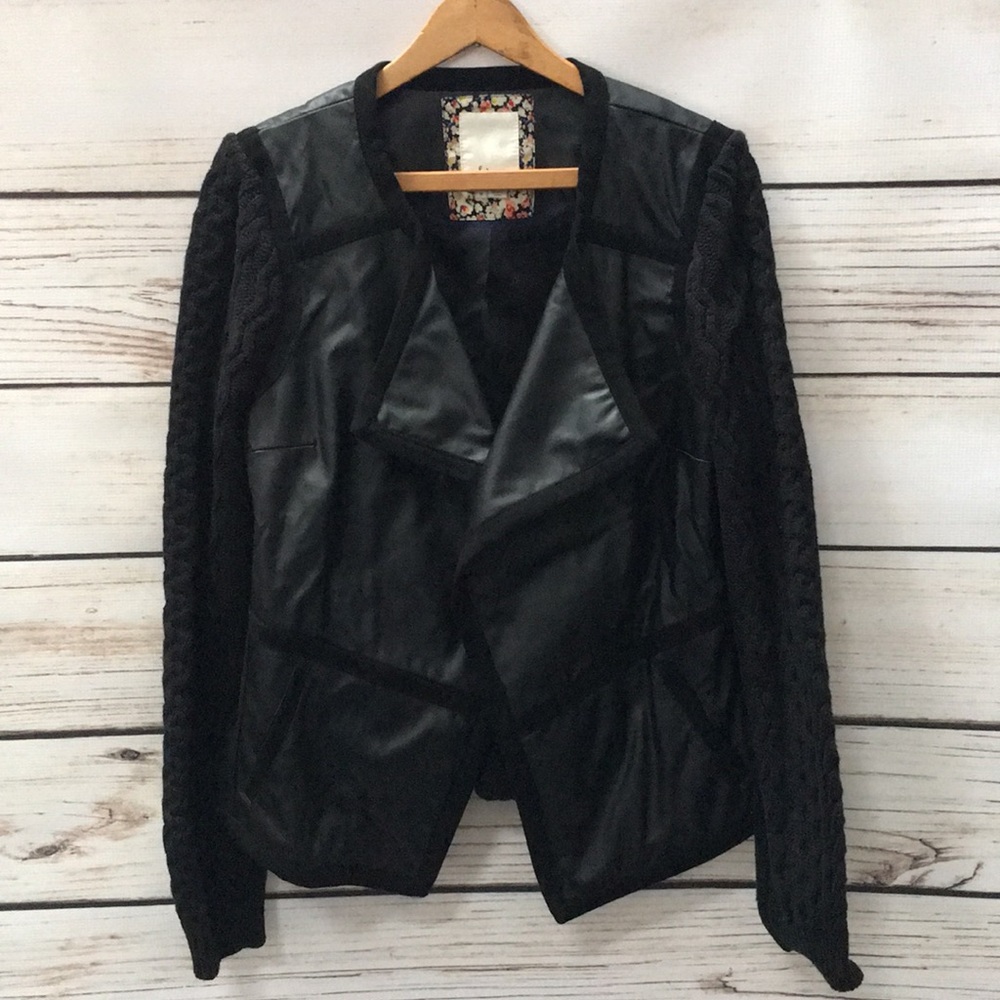 Anthropology Elevenses Black Blazer Sz M